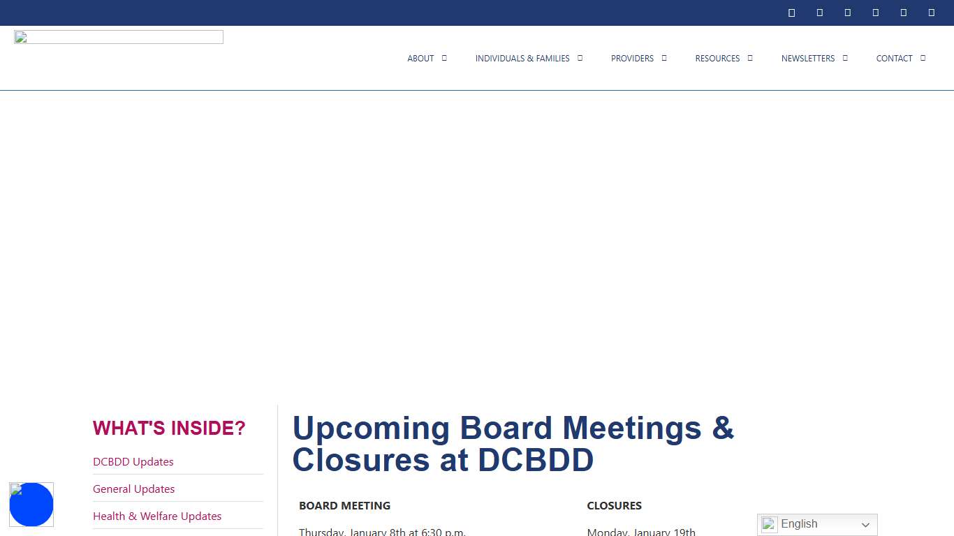 Provider Connections January 2026 - DCBDD